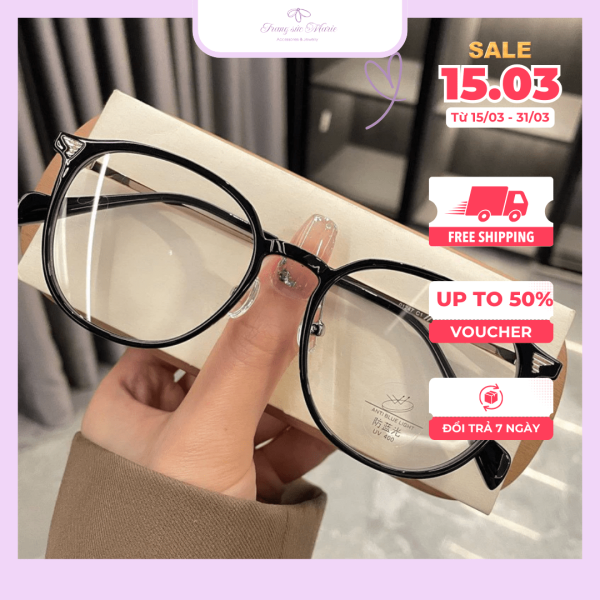 Kính Mắt dáng tròn 3 màu Chống Bức Xạ Ánh Sáng Xanh Thời Trang Cho Nữ - Hình ảnh 3