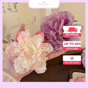 Kẹp tóc hoa mẫu đơn đơn điệu