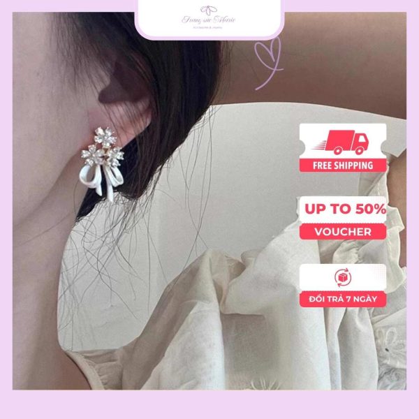 Bông tai nơ hoa cổ tích dành cho nữ