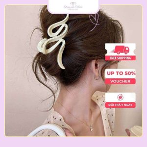 Kẹp tóc hình chữ s màu trắng