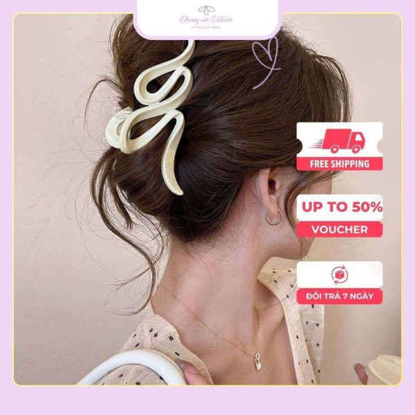 Kẹp tóc hình chữ s màu trắng