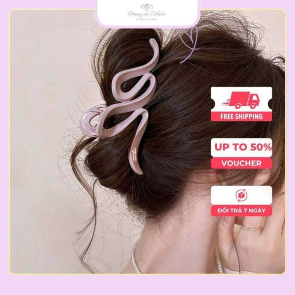 kẹp tóc hình chữ s màu tím