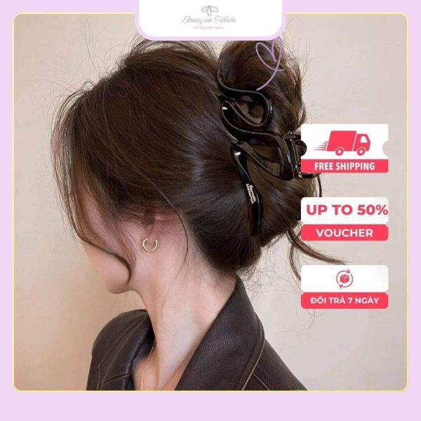 Kẹp tóc hình chứ s màu đen