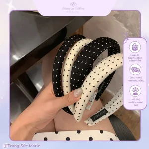Băng đô quấn tóc nữ chấm bi dễ thương