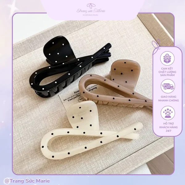 Kẹp tóc nữ nhỏ giọt chấm bi xinh yêu
