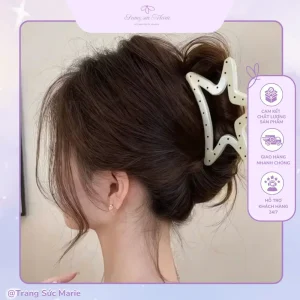 Kẹp tóc hình ngôi sao chấm bi hottrend