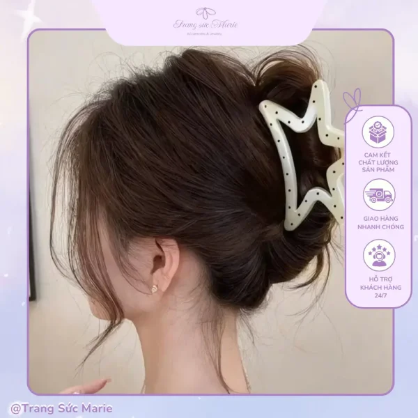 Kẹp tóc hình ngôi sao chấm bi hottrend