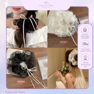 Dây buộc tóc nơ 2 màu xinh yêu