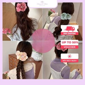 Kẹp tóc mỏ hình hoa nhiều màu