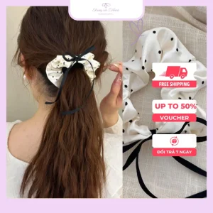 Dây buộc tóc đuổi ngựa chấm bi xinh xắn